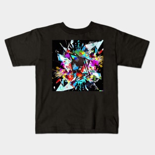 Abstract bright colourful background made from shattered triangles Kids T-Shirt